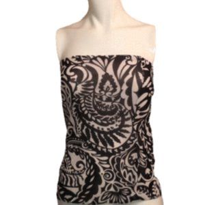 The Limited Black and White Strapless Top